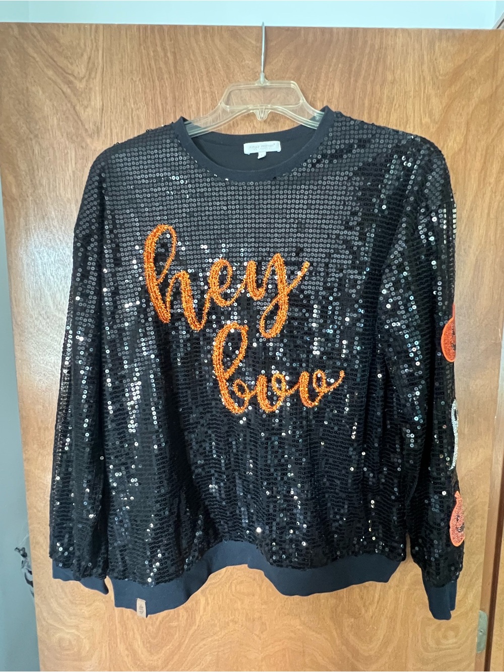 Simply Southern Black Sequin 'hey boo' Crewneck